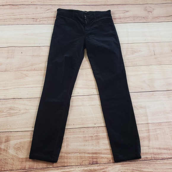 J Brand Pants Womens 27 Black Skinny Velour Mid Rise Casual Pockets Ladies - Picture 1 of 13